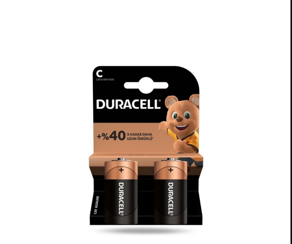 باتری سایز متوسط C آلکالاین ۱.۵ ولت دوراسل [بسته ۲ تایی] اصلی