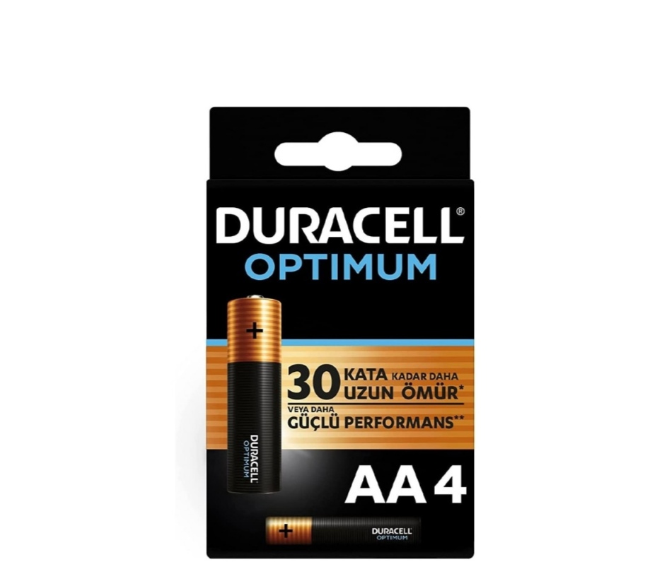 باتری قلمی آلکالاین سری Optimum دوراسل Duracell (بسته۴عددی)